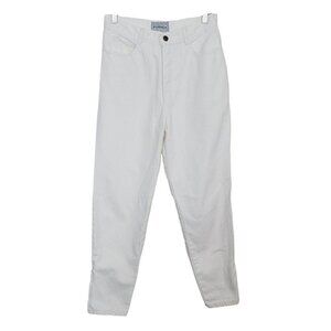 Vintage Forenza White Jeans Sz 12 100% Cotton Made In USA Zippered Ankles 1980s